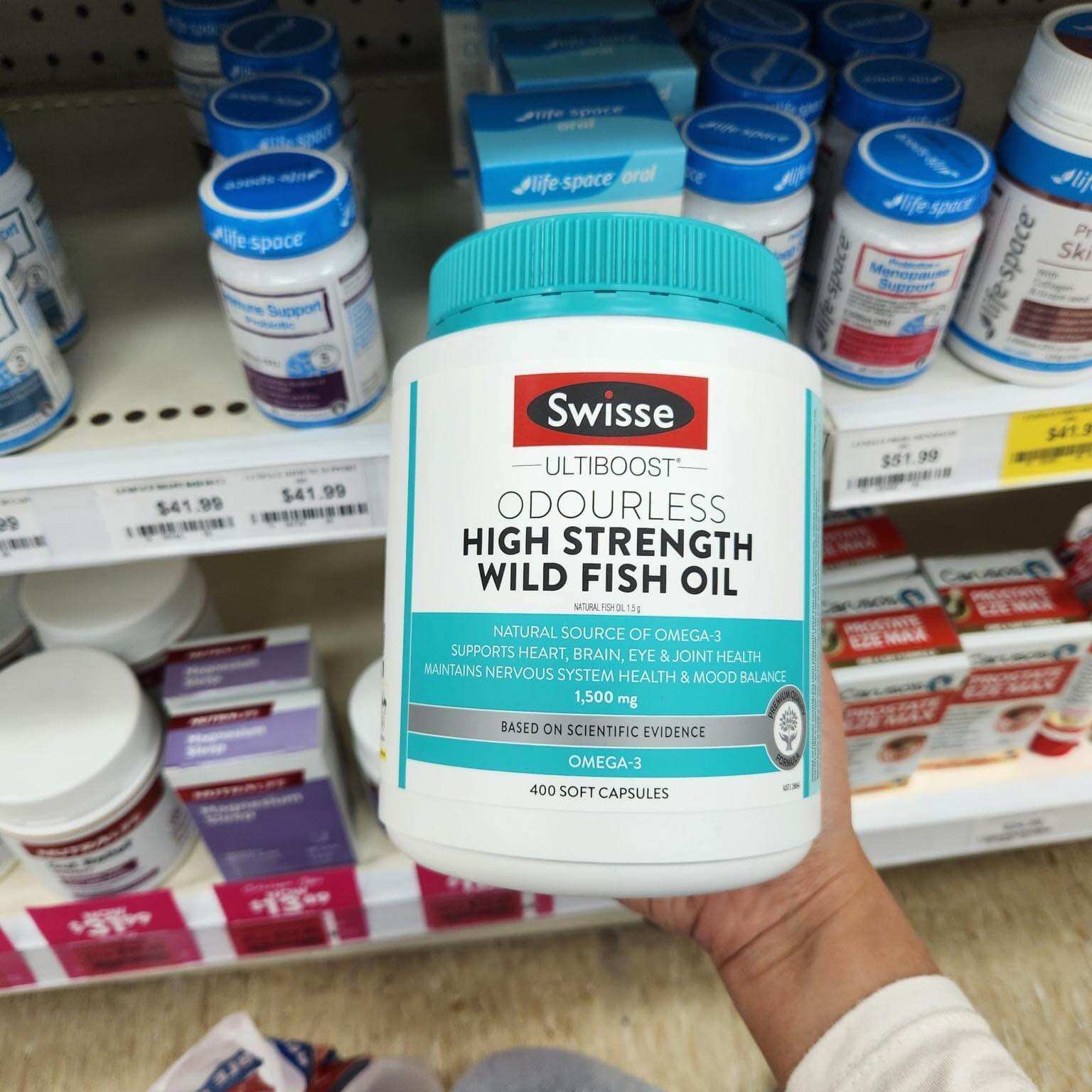 Dầu cá hàm lượng cao Swisse Ultiboost Odourless High Strength Wild Fish Oil 1500mg