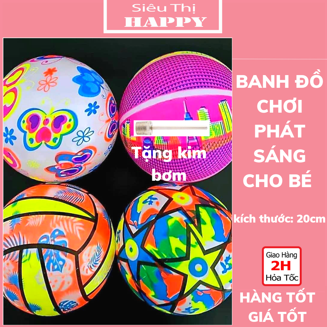 Banh cao su phát sáng, banh bóng chuyền cho bé 22cm.