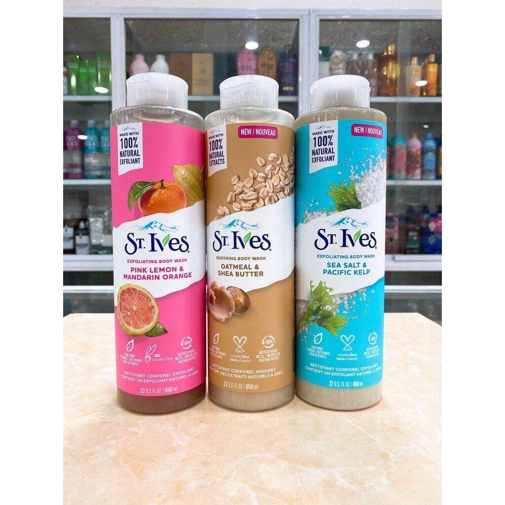 Sữa tắm st.ives body wash tẩy tế bào chết mẫu mới nhập khẩu chính hãng