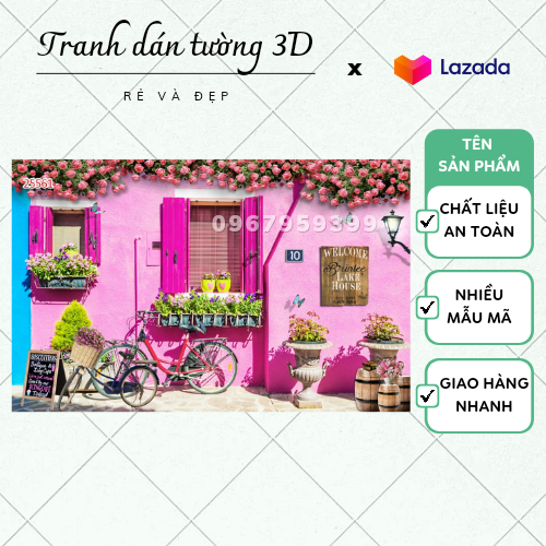 Tranh dán tường 3D, tranh dán quán cà phê trà sữa