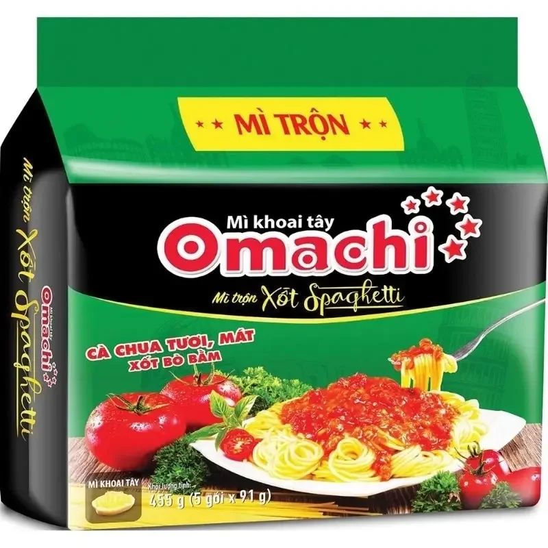 Mì Omachi Mì Trộn Xốt Spaghetti Gói - Thùng 30 Gói x 90g