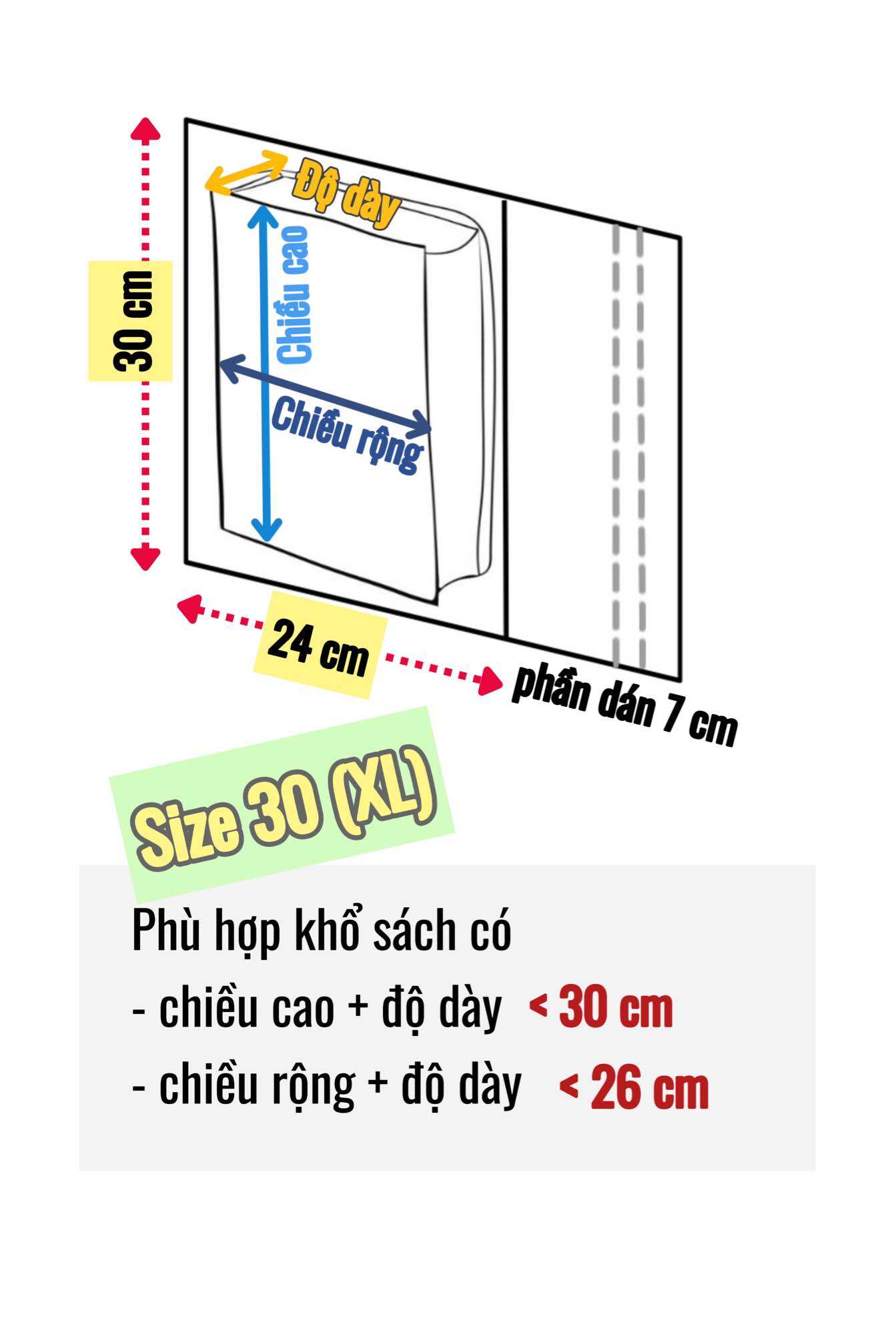 Túi bọc sách nhám mờ matte nhiều kích thước