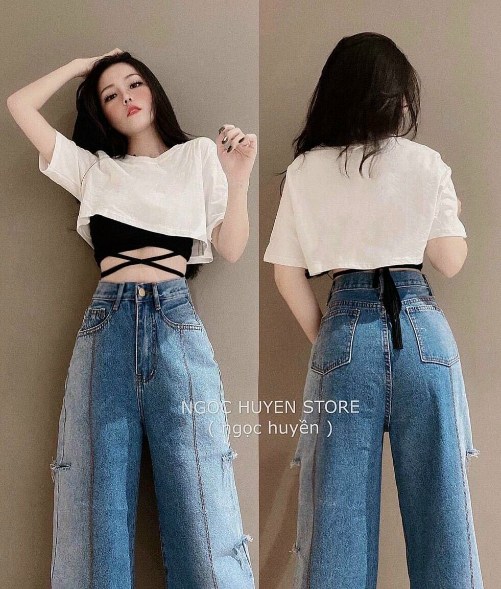 Áo Cặp Croptop Quấn Dây Eo Cá Tính