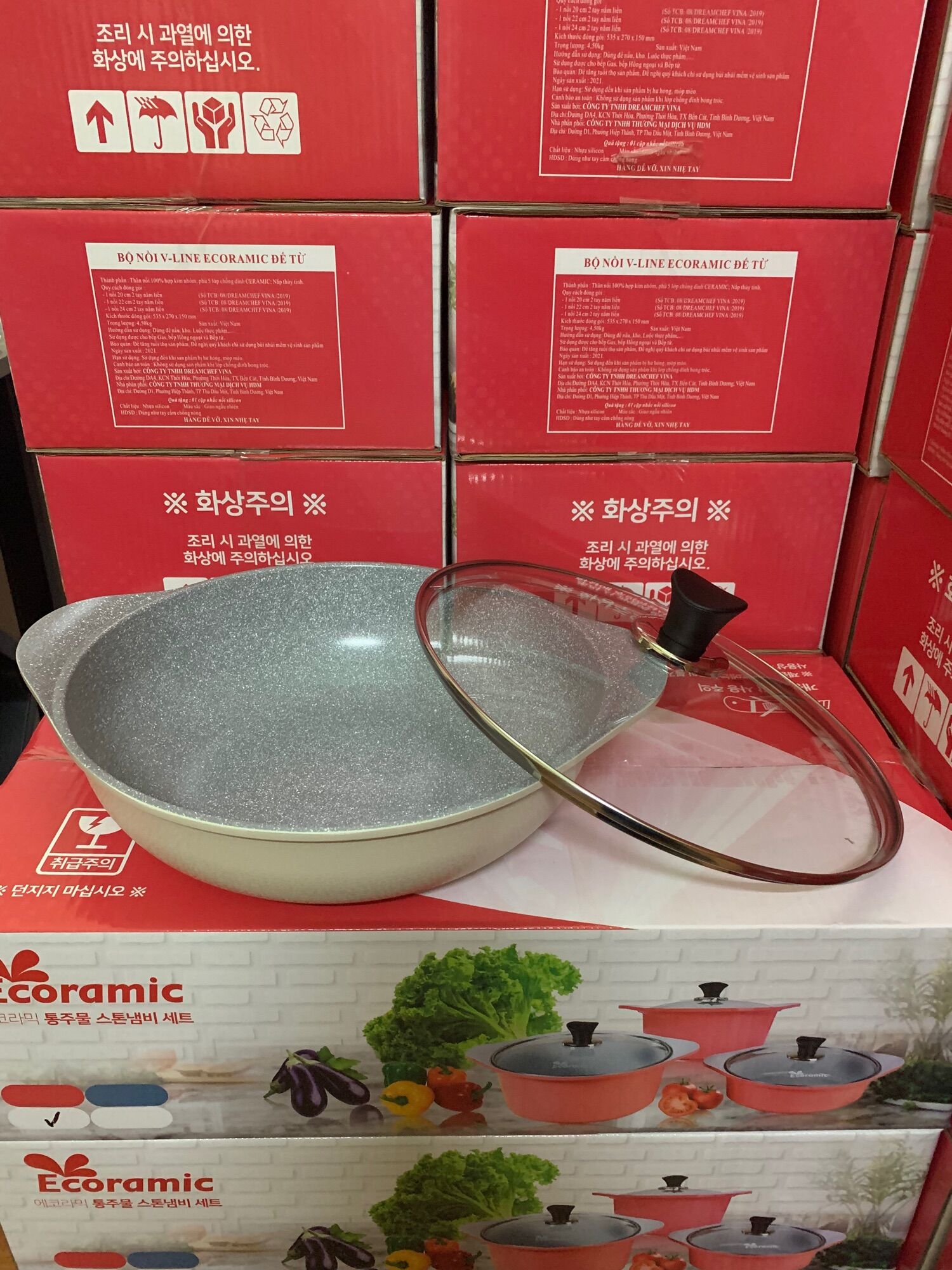 CHẢO LẨU SÂU 28cm ĐÁY TỪ ECORAMIC