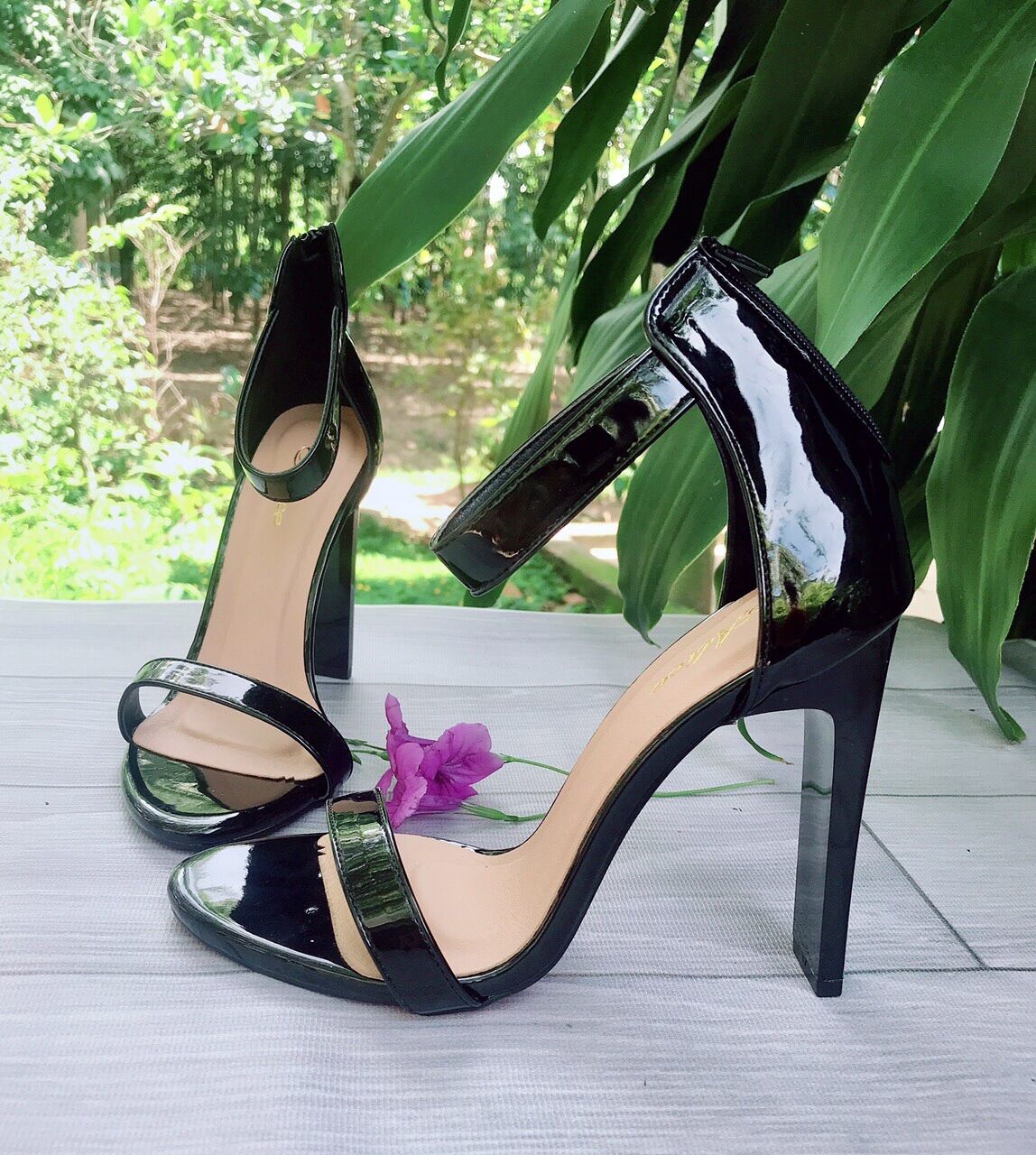 Giày Dép Sandal Cao Gót Trụ 11P Da Bóng Gót nhọn Khoá Hậu- Hàng VNXK Cao Cấp - Full size 34-40 Chuẩn size 1.0