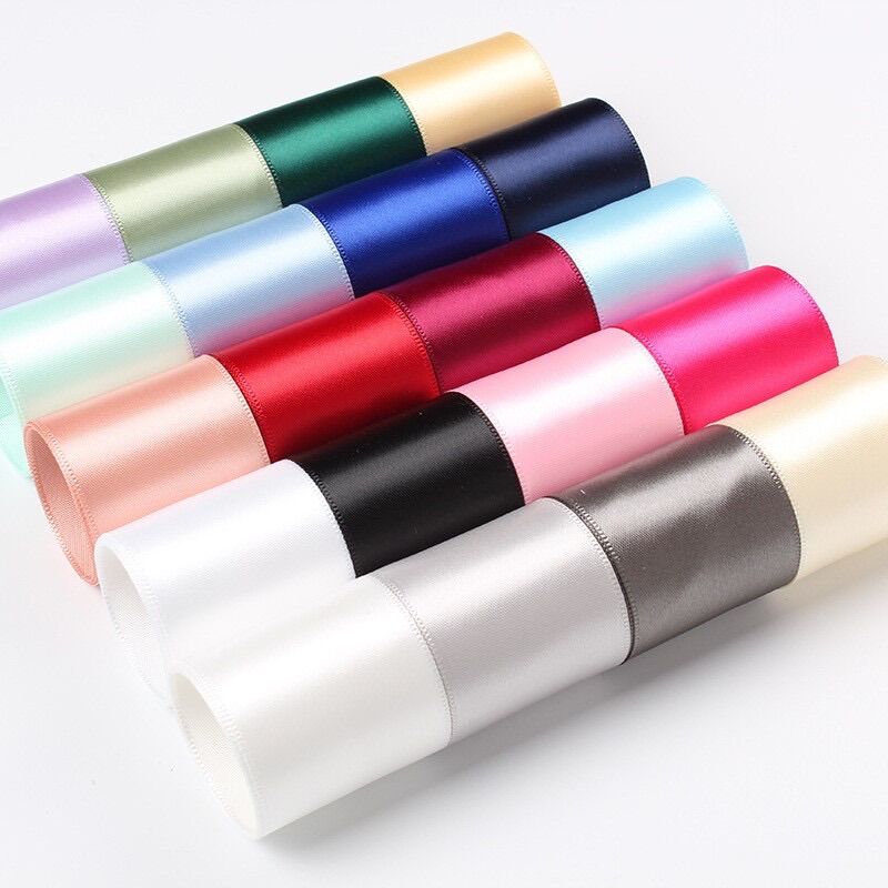 Set 5m ruy băng satin 1 mặt bản 4cm