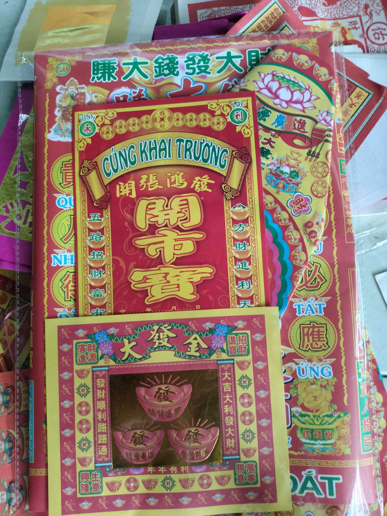 Bộ giấy cúng khai trương lớn đẹp
