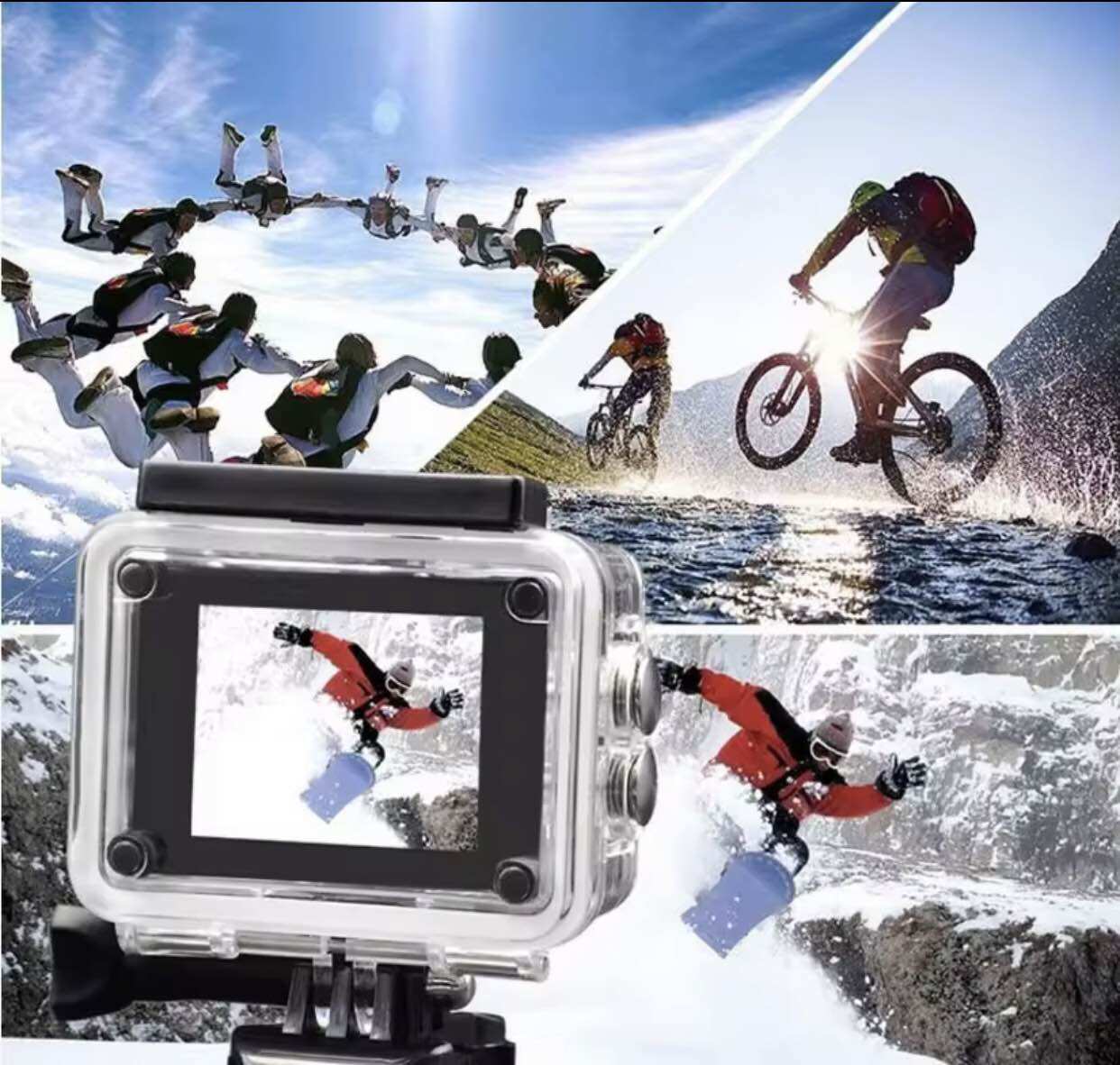Camera hành trình chống nước chống rung 4k sport ultra hd dv, kết nối wifi - camera hành trình xe máy wifi