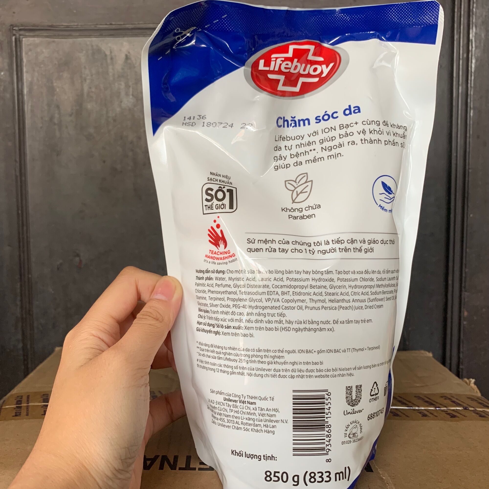 Sữa tắm Lifebuoy chăm sóc da 850g