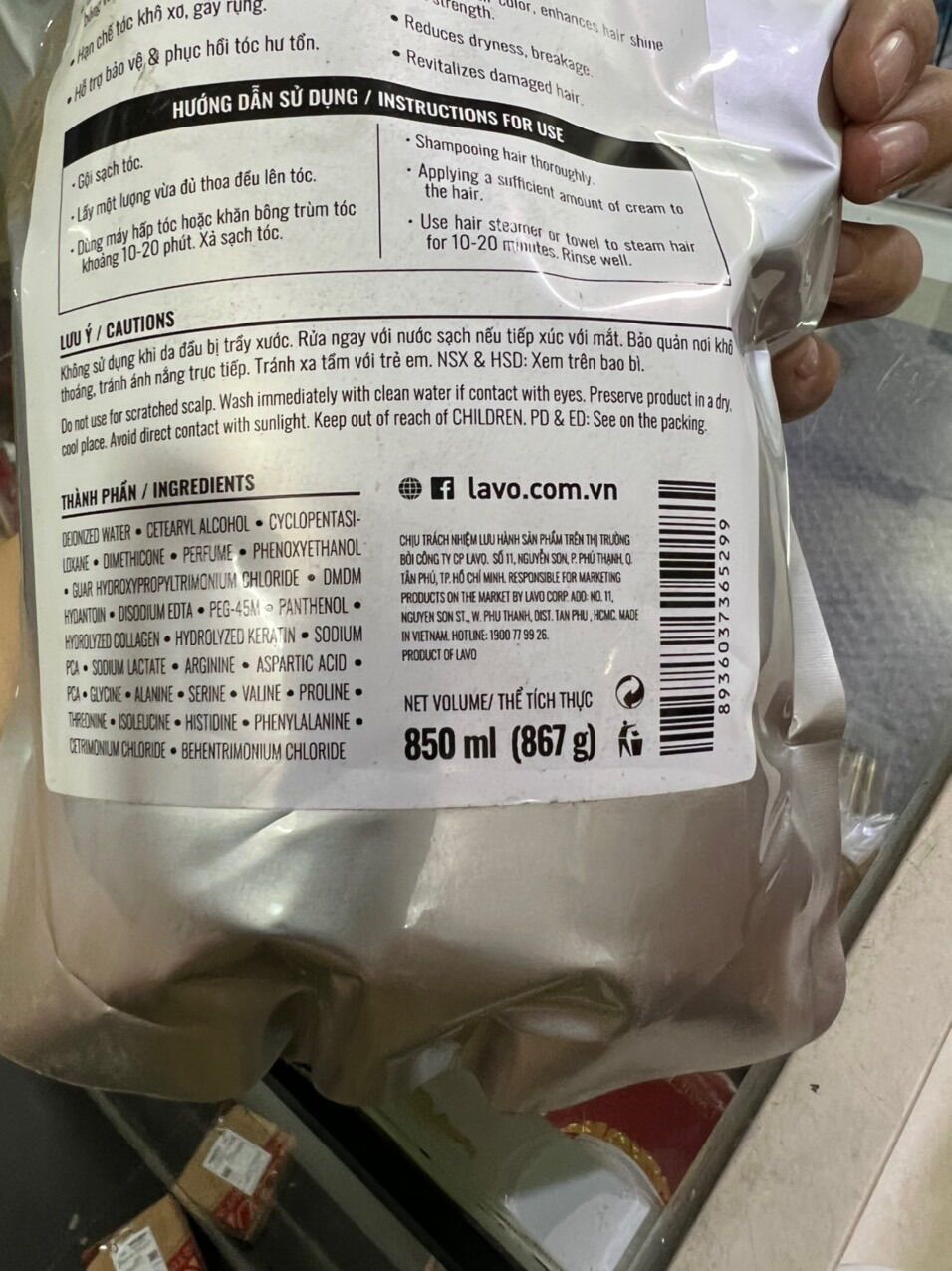 hấp dầu chăm sóc tóc khô xơ 850ml