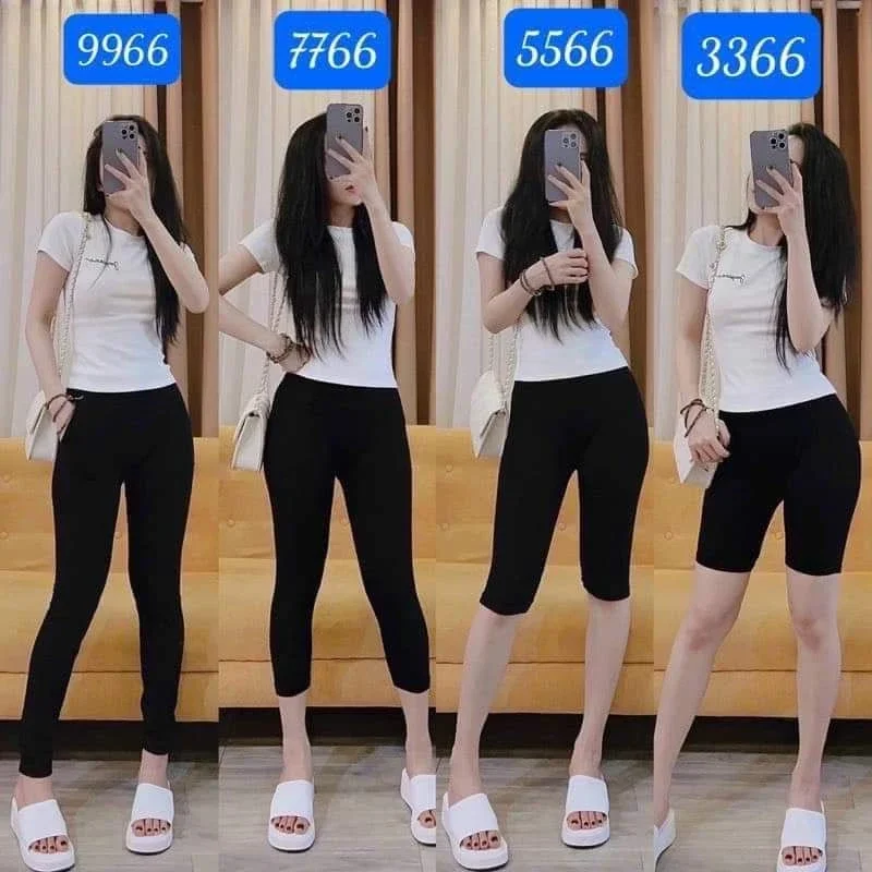 Quần Legging nữ cotton co giãn cạp cao có túi HABIS