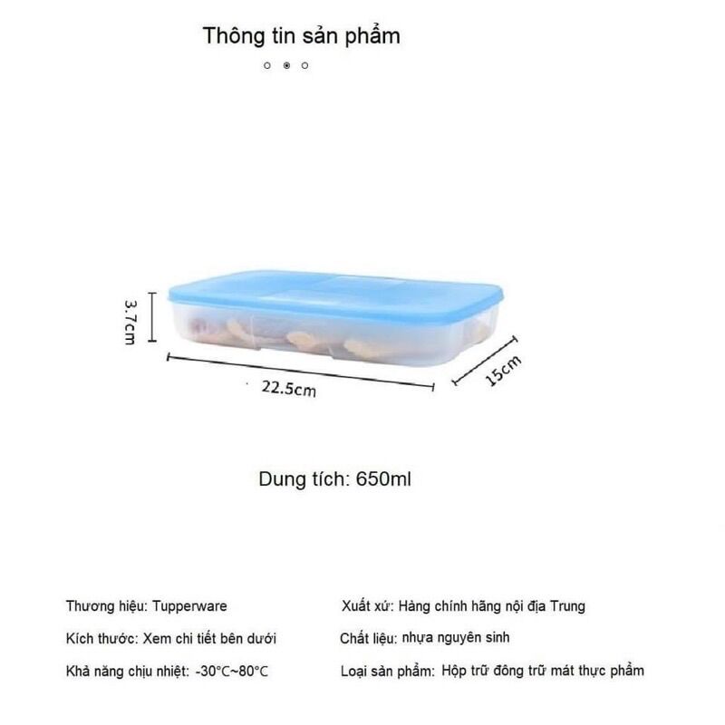 Hộp trữ đông Tupperware 650ml set 4 hộp