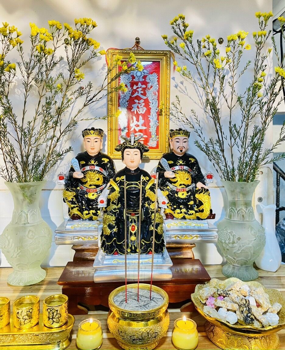 Bộ tượng Táo Quân 30cm Màu Đen