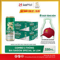 Nồng Độ Cồn 4.9% - Combo 2 Thùng 24 Lon Bia Sài Gòn Special 330ml
