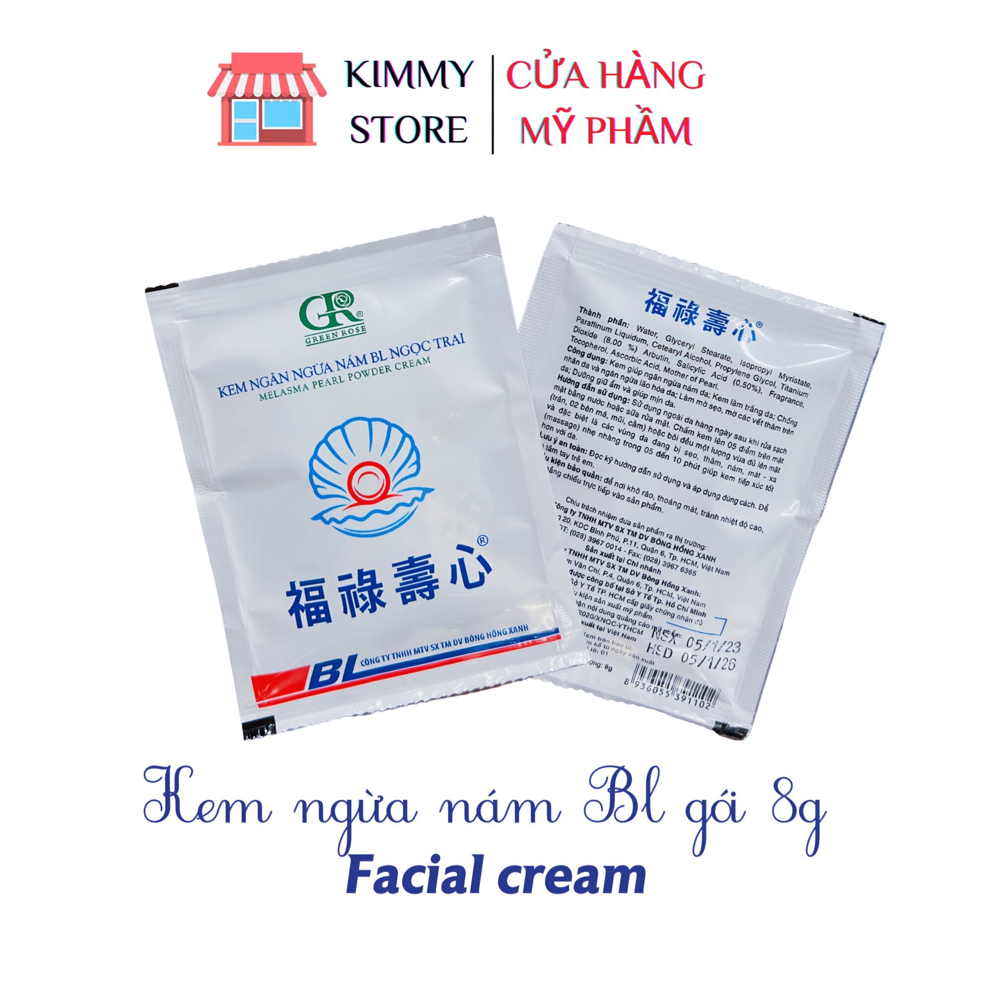 Kem tẩy nám BL dạng gói 8g