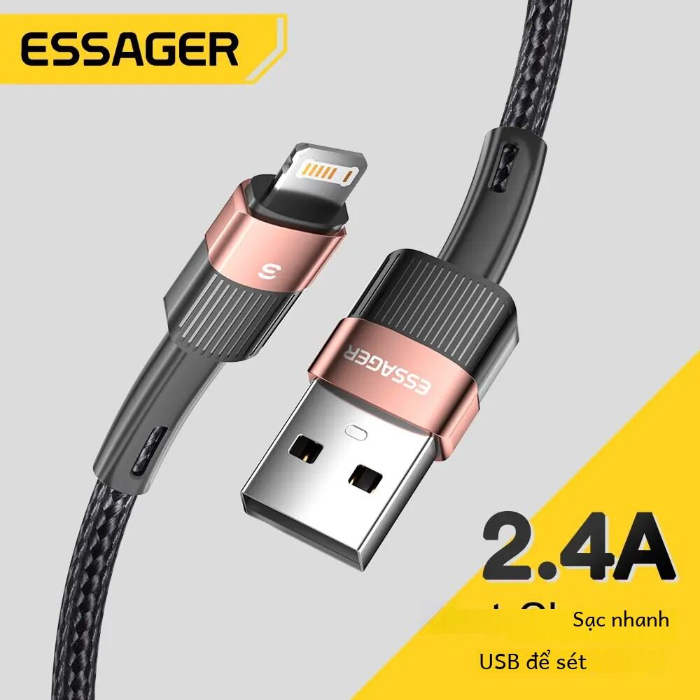 Essager Nhanh Chóng Sạc Cho iPhone Cáp USB 11 12 13 Pro Max Mini XS XR X SE 8 7 6 Cộng Với 6S 5 5S 2.4A Dây Cho iPhone Sạc Dây