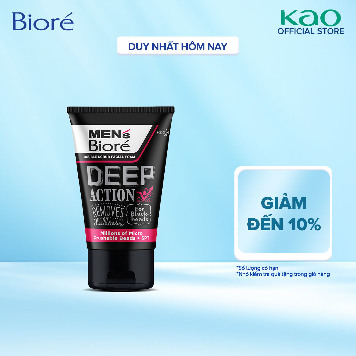 Sữa Rửa Mặt Men Biore Hạt Tác Động Kép Sạch Sâu 100g