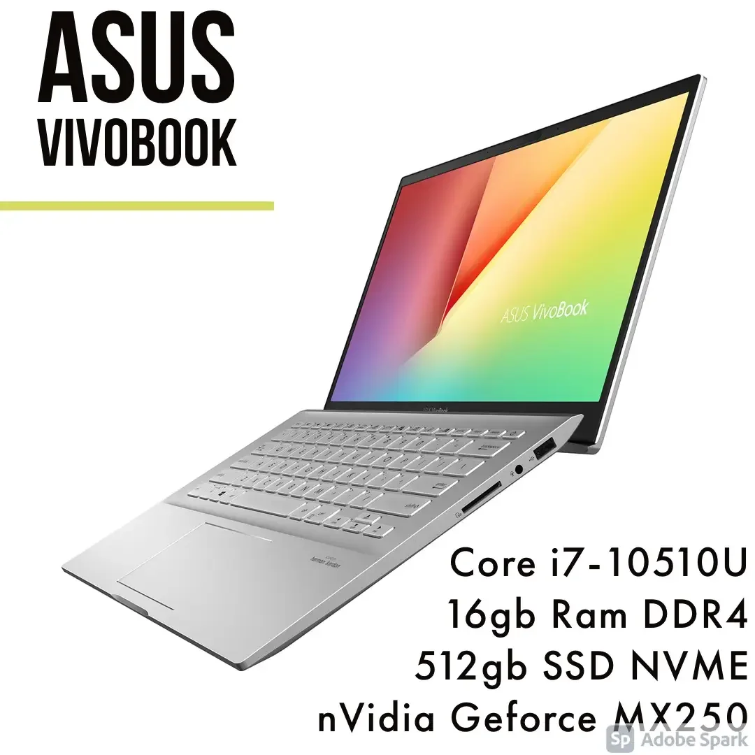 Laptop Asus Vivobook S431 Core i7-10510U, 16gb Ram, 512gb SSD, nvidia MX250, 14” Full HD sRGB hàng nhập khẩu