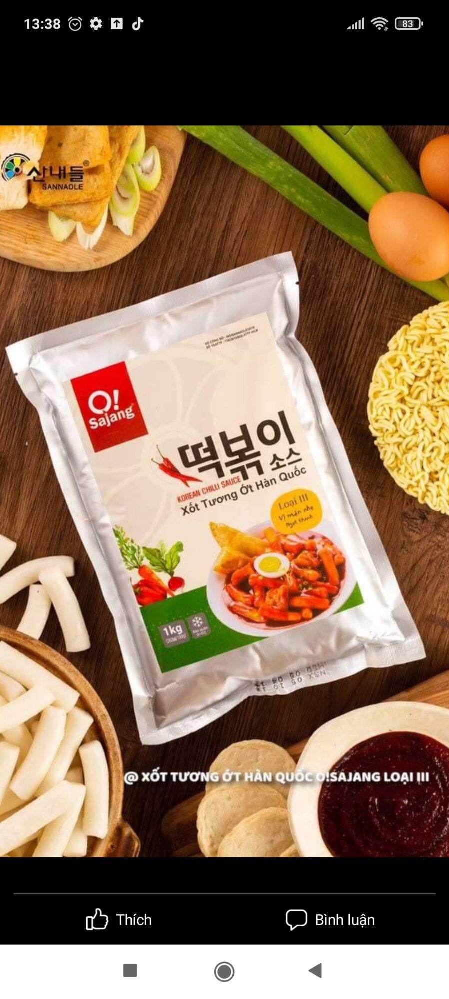 Xốt tương ót Hàn Quốc O!sajang loại III loại cay vừa ăn 500gr