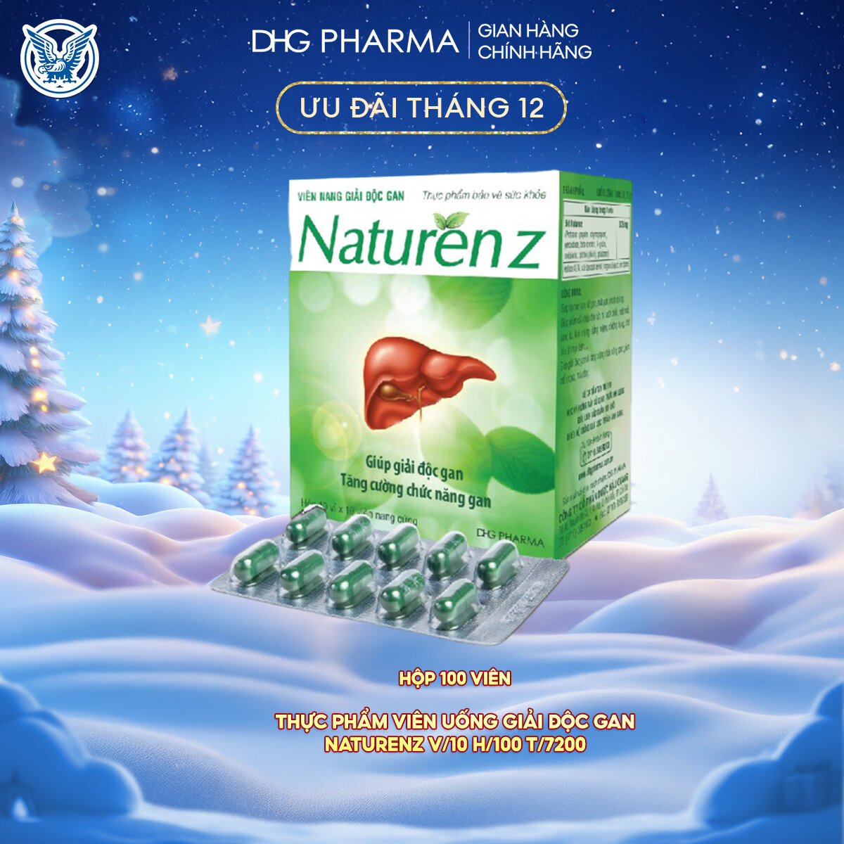  Viên uống NaturenZ DHG hỗ trợ giải độc gan  100 viên  