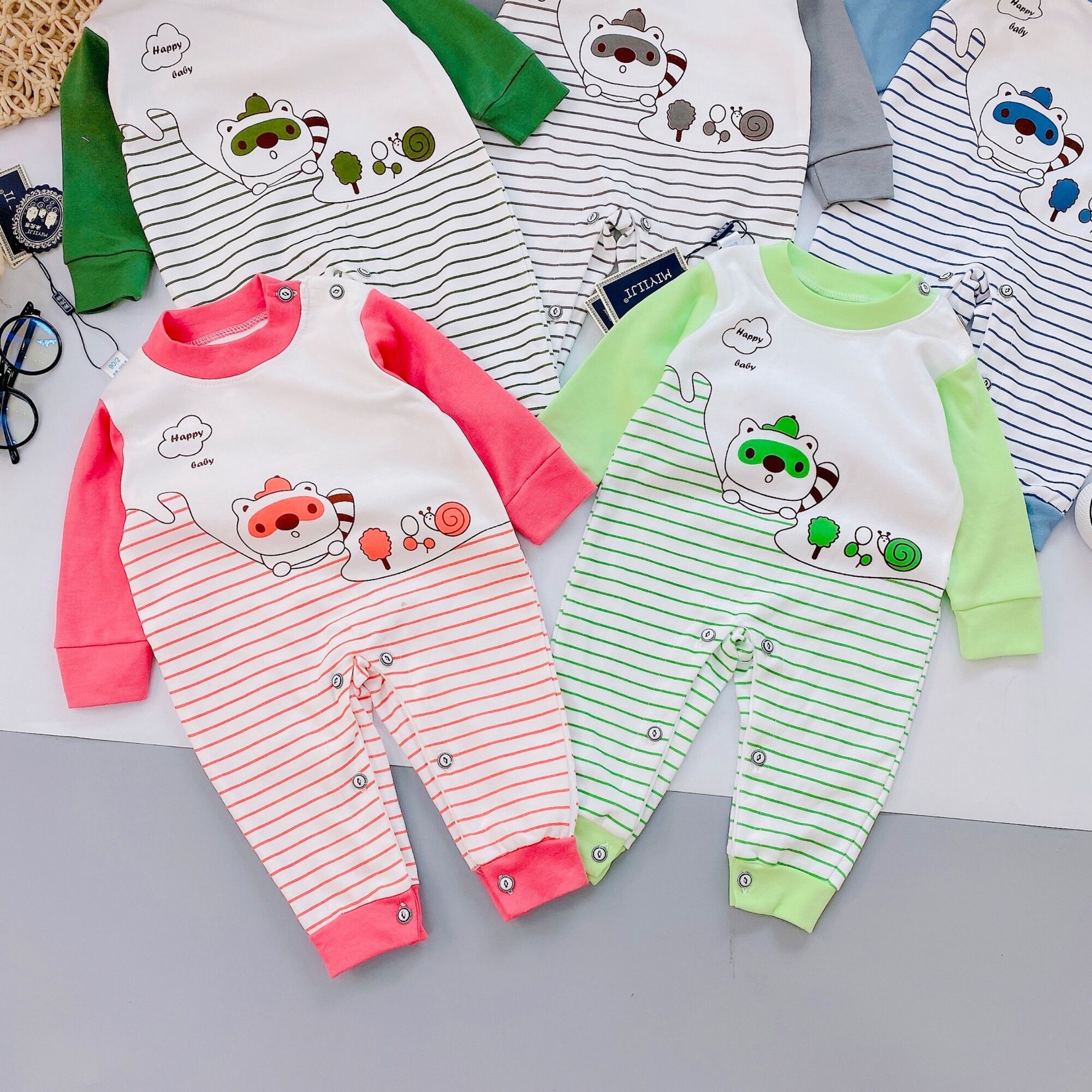 Body sơ sinh vải nỉ cotton cho bé 3-9kg