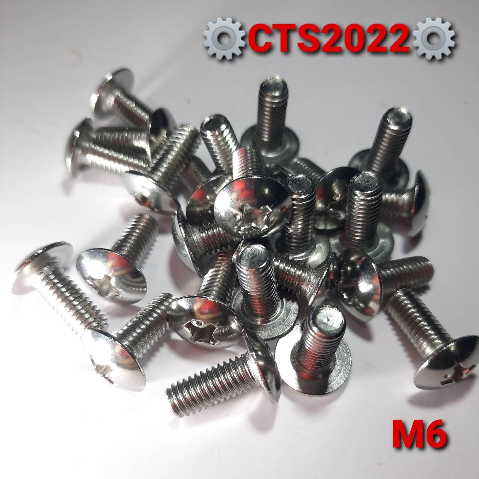 Bulông dù M6 inox 304 đầu vít
