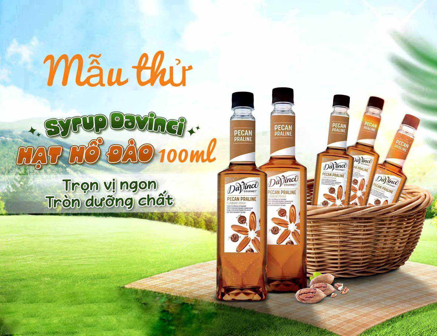 MẪU DÙNG THỬ SYRUP DAVINCI HẠT HỒ ĐÀO 100ML SIRO HẠNH NHÂN NƯỚNG RANG ROASTED ALMOND CHAI MINI ĐỂ TEST MÓN