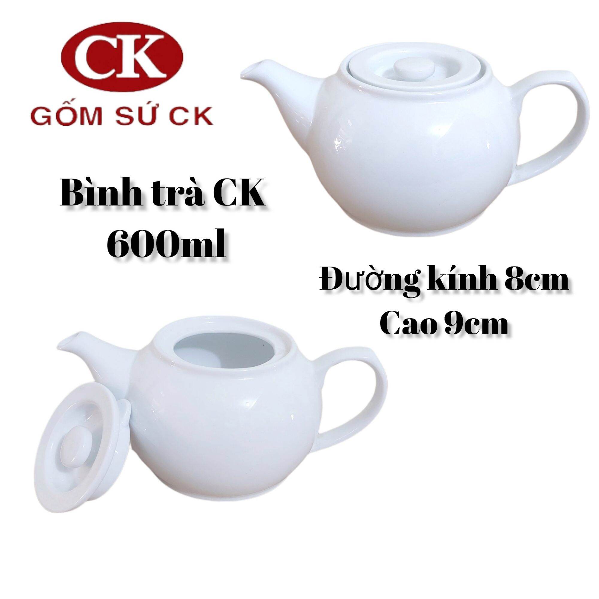 Bình trà gốm sứ CK Việt Nam 600ml