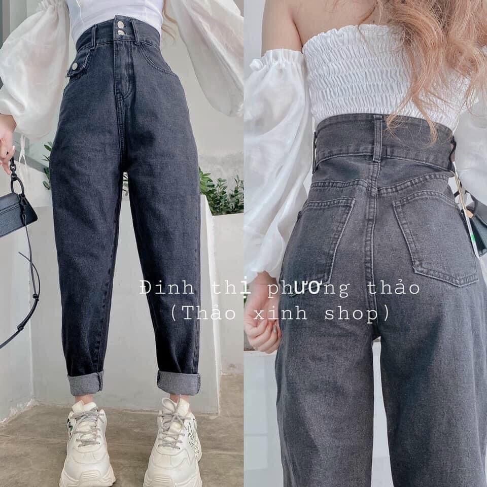 👉🏿BAGGY JEANS LƯNG CAO 2 NÚT TÚI NẮP