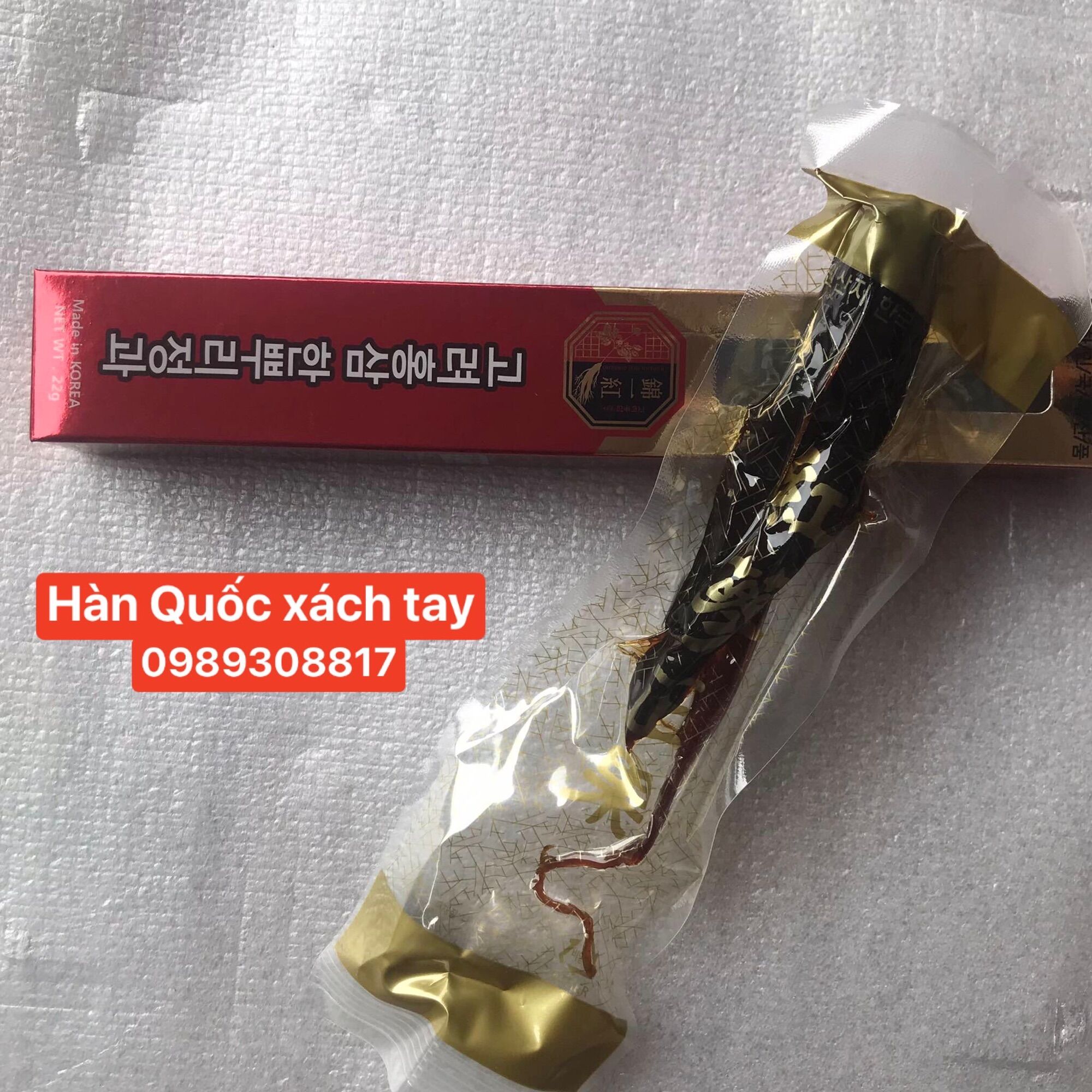 1 củ sâm tẩm mật ong cao cấp 22g- xách tay hàn quốc