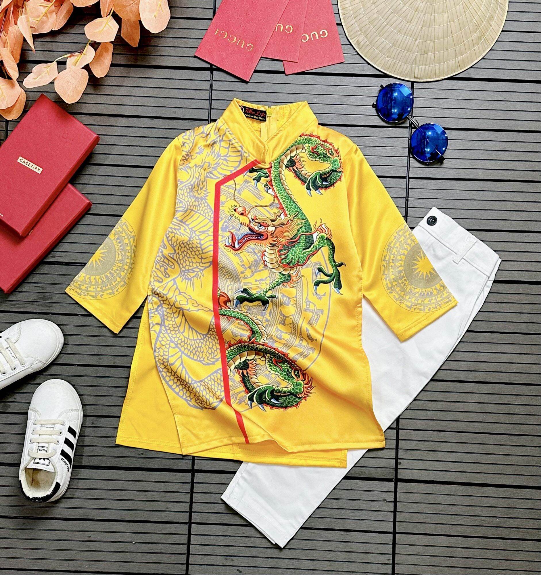 áo dài cách tân rồng trong đòng