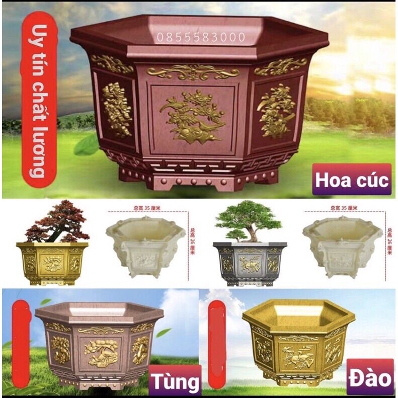 Khuôn đúc chậu lục giác 35 ( khuôn chậu abs có lòng trong )