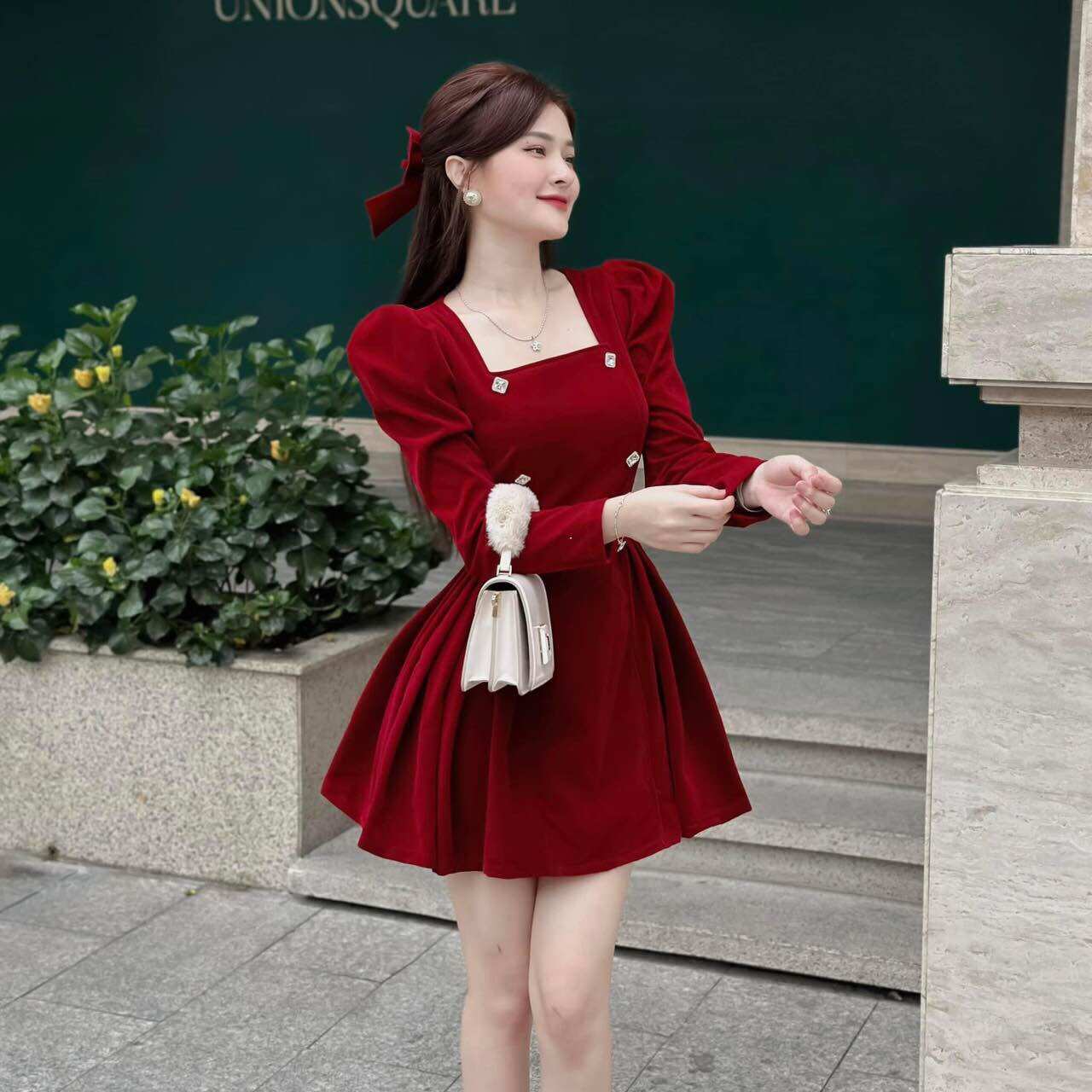 Đầm Nhung tk cao cấp ảnh thật