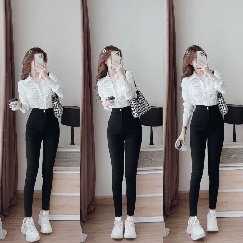Áo sơ mi basic công sở mặc đi học, đi làm siêu hot