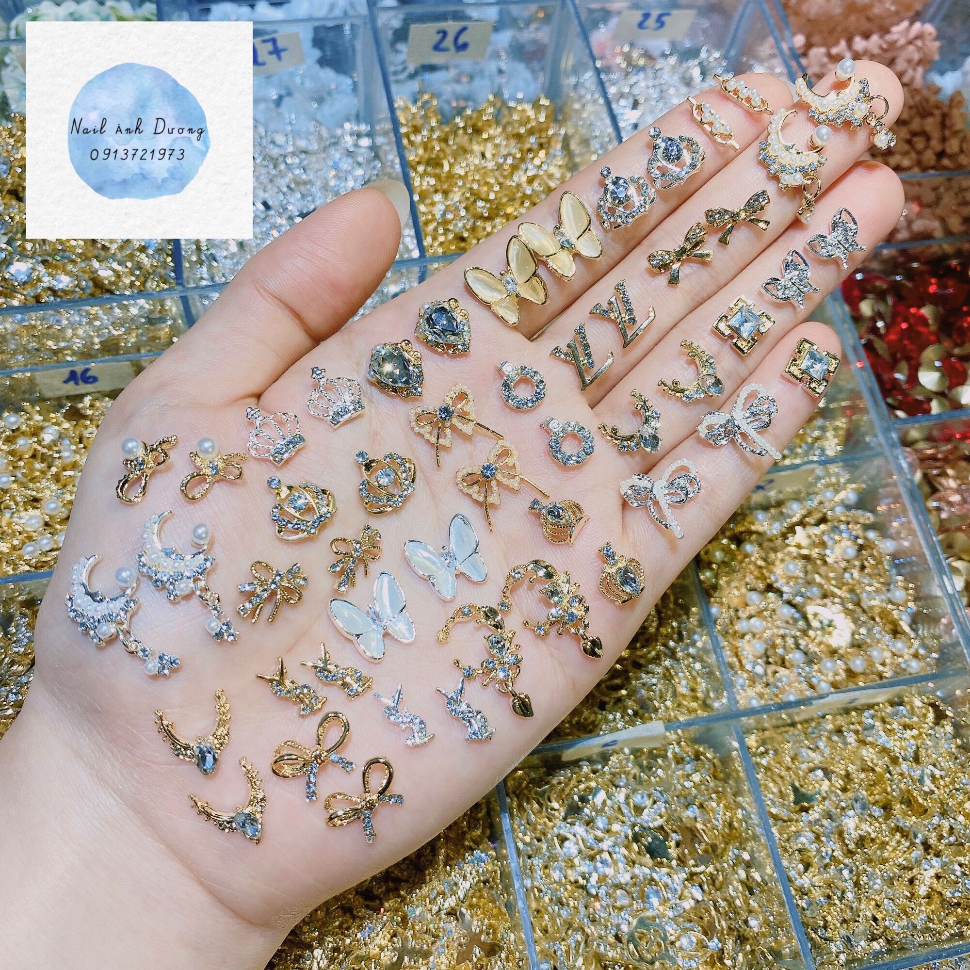 Set charm 50 viên đá hình Hàn Quốc