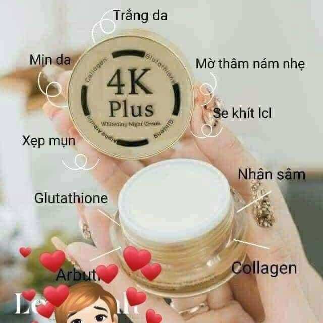 Kem sâm dưỡng trắng da ban đêm 4k plus thái lan