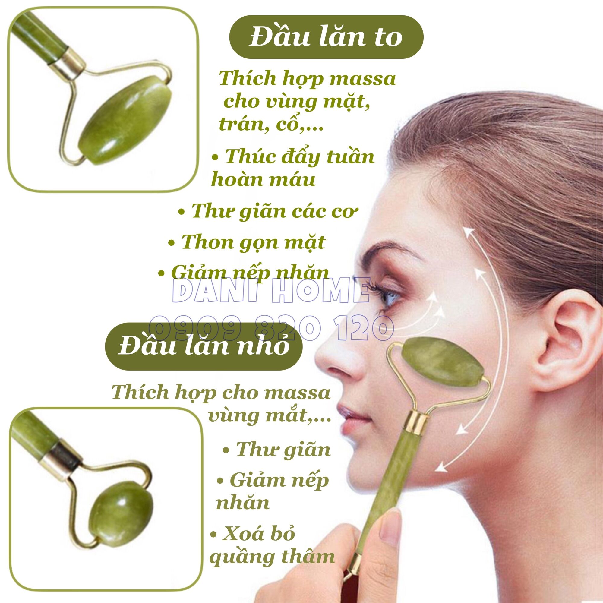 CÂY LĂN MASSAGE MẶT 02 ĐẦU BẰNG ĐÁ CẨM THẠCH