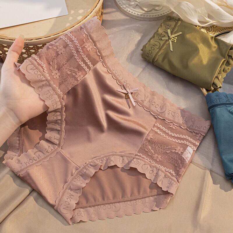 Quần lót su lụa satin cao cấp phối ren size: 45-55kg mã 739