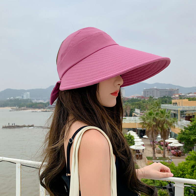 Mũ Không Đỉnh Nhỏ Lộ Mặt Có Thể Buộc Đuôi Ngựa Mũ Che Nắng Chống Tia UV Mũ Che Nắng Che Toàn Bộ Mặt Ngoài Trời Mũ Chống Nắng Dễ Phối