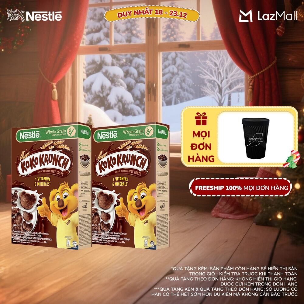 FREESHIP TOÀN QUỐC Combo 2 hộp ngũ cốc ăn sáng KOKO KRUNCH Hộp 300g