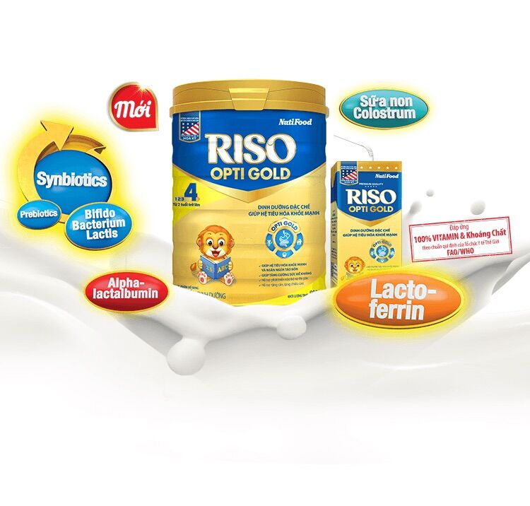 Sữa Nutifood Riso Opti Gold 4 850g - Cho Bé từ 2-6 Tuổi