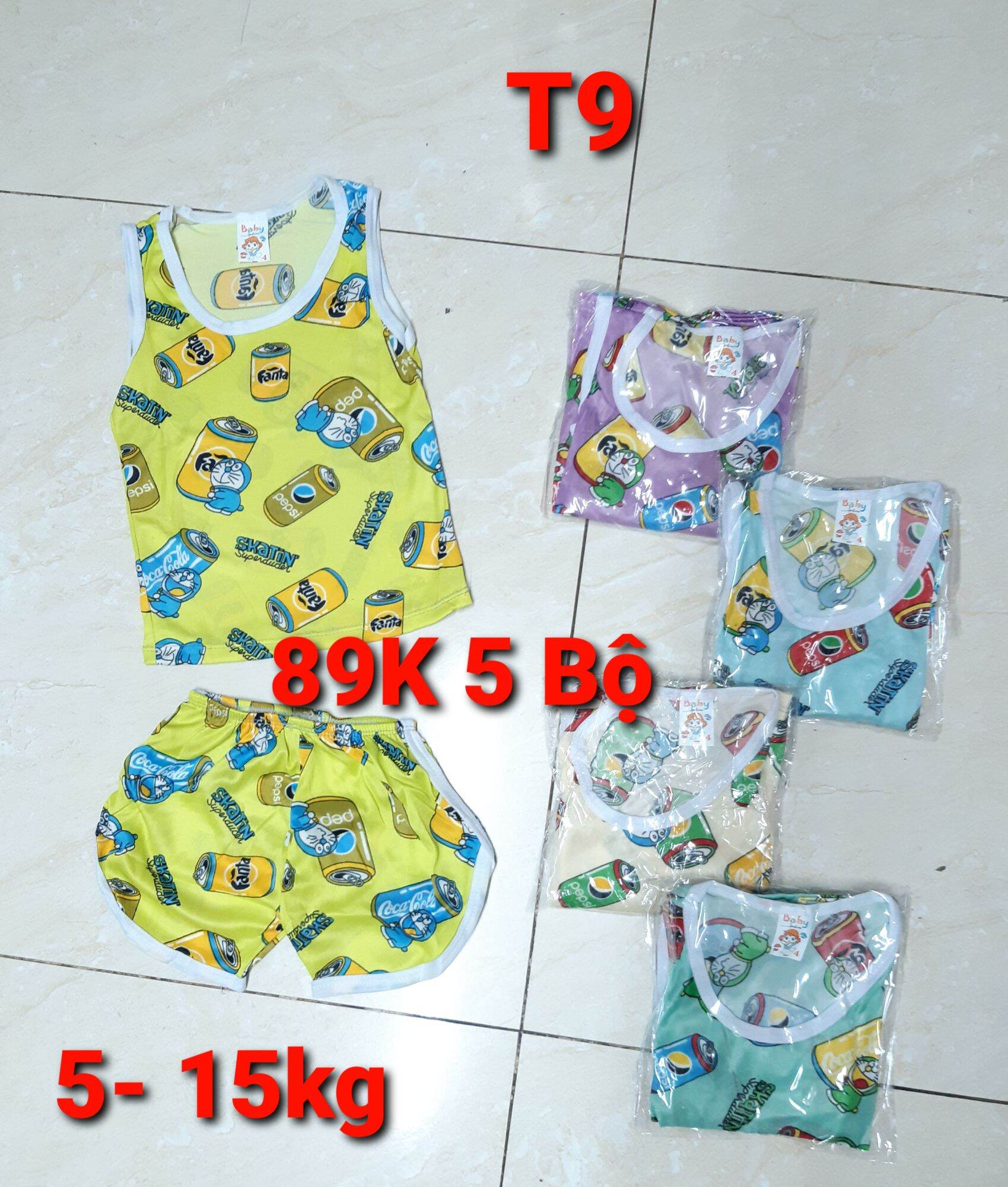89K 5 Bộ quần áo trẻ em 5- 18kg