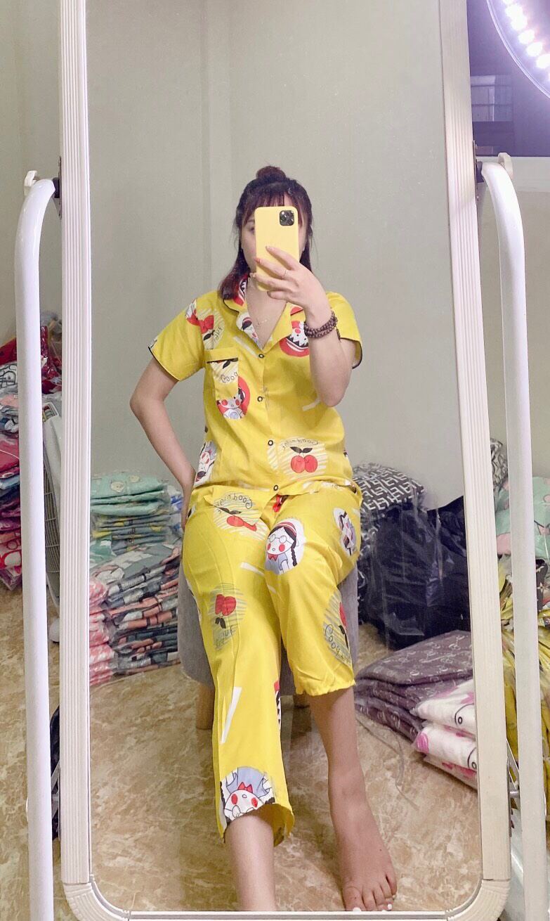 bộ pijama tay cộc quần dài