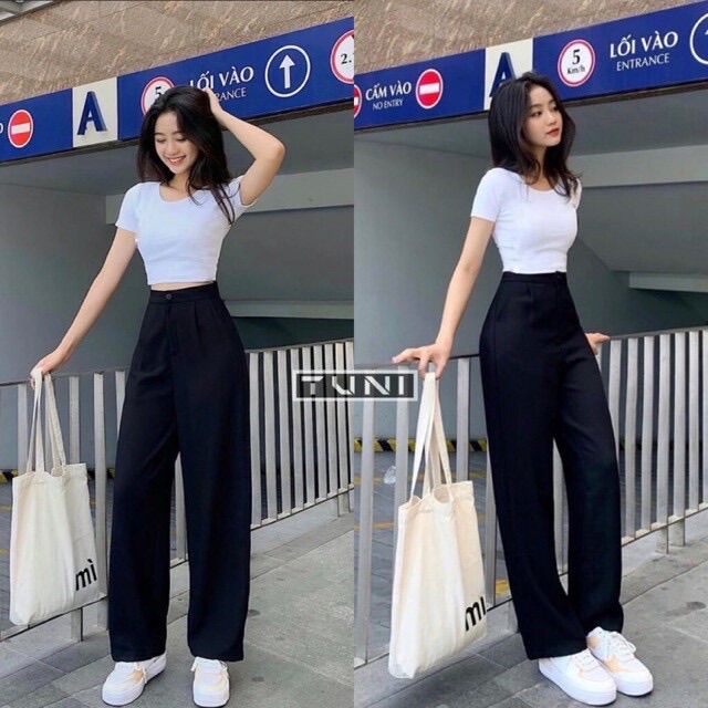 ❤️❤️ quần ống rộng khoá giữa❤️❤️ siêu tôn dáng ❤️❤️
