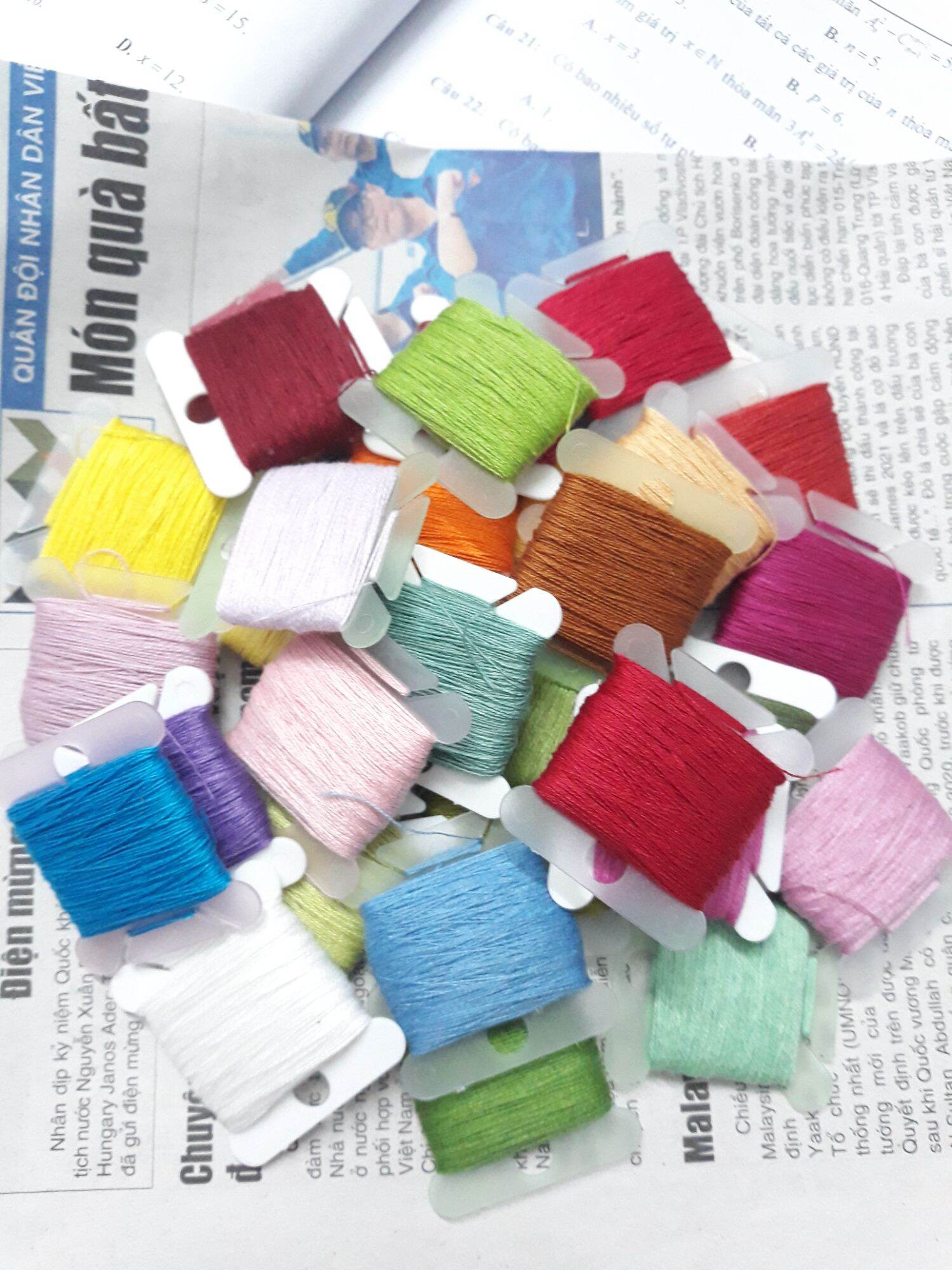 Set 30 màu chỉ thêu cotton 150k giảm còn 100k