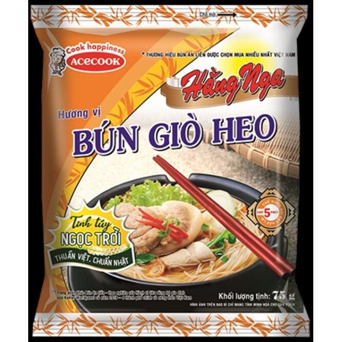 Thùng 30 gói Bún Giò Heo (30 gói x 75gr)