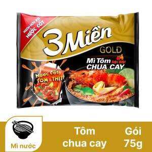 Cb 15 gói mì 3 miền gold tôm chua cay đặc biệt gói 75g 71248