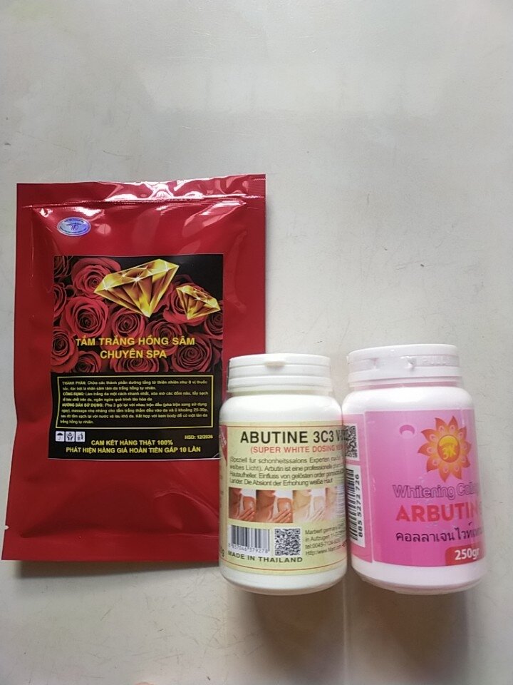 Mua 2 kem body kích trắng abutin 250g tặng tắm trắng hồng sâm