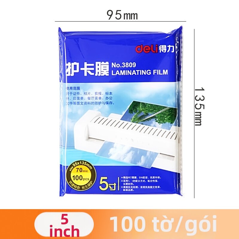 deli | Bao Bì Phủ Màng Dạng Trong Suốt cho Hình Ảnh và Tài Liệu 7 Micron