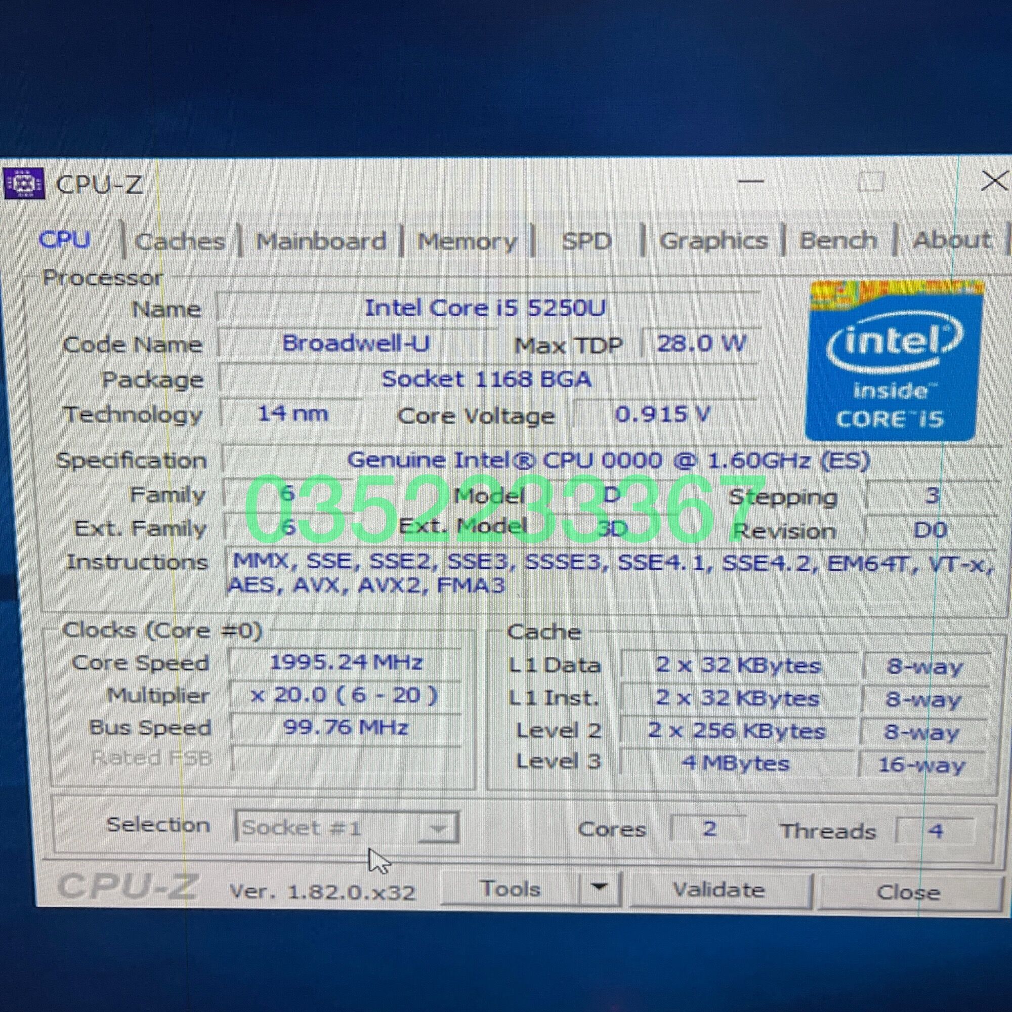 Main ITX core i5-5250U, 12v, Ram laptop pc3l, msata, LVDS